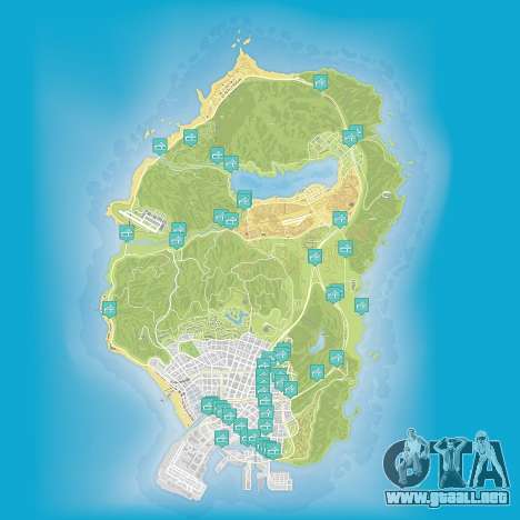 Mapa de los vuelos, bajo el puente en Grand Theft Auto 5