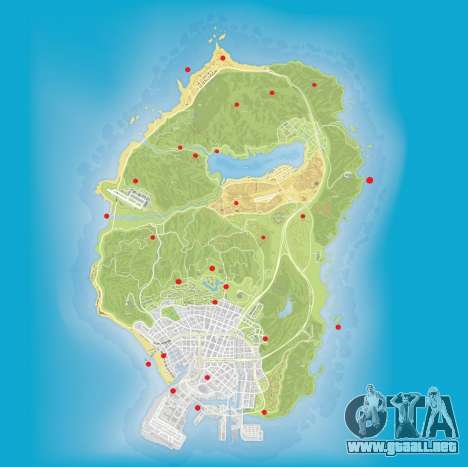 Mapa con ubicación de peyotes en GTA 5