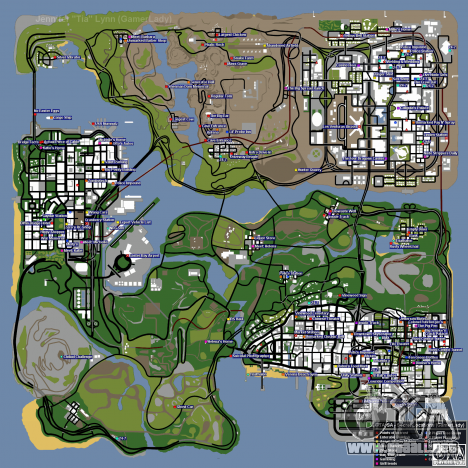 Mapa de conchas de GTA San Andreas