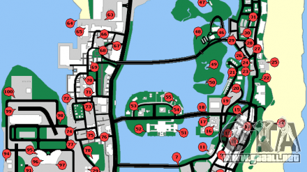 Mapa de paquetes ocultos para GTA Vice City
