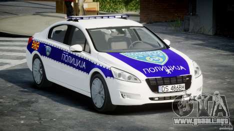 Peugeot 508 Macedonian Police [ELS] para GTA 4
