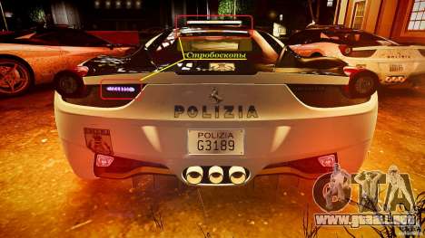 Ferrari 458 Italia - Brazilian Police [ELS] para GTA 4