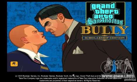 Arranque prediseñadas Bully Scholarship Edition para GTA San Andreas