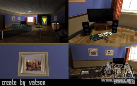 La nueva sala en la casa de CJ para GTA San Andreas
