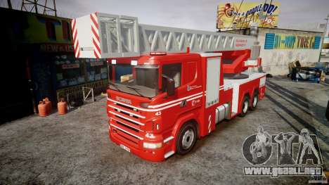 Scania Fire Ladder v1.1 Emerglights red [ELS] para GTA 4