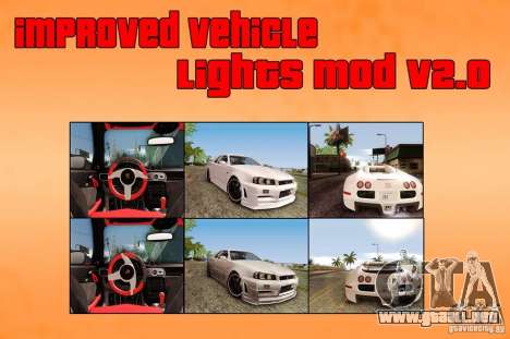 Improved Vehicle Lights Mod v2.0 para GTA San Andreas
