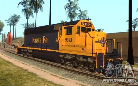 Locomotora SD 40 Santa Fe azul/amarillo para GTA San Andreas
