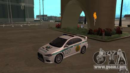 Mitsubishi Lancer Evolution X policía de Kazajistán para GTA San Andreas