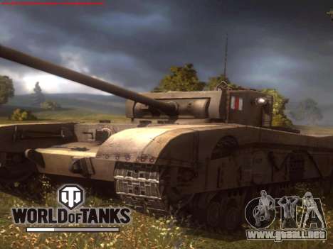 La pantalla de inicio de World of Tanks para GTA San Andreas