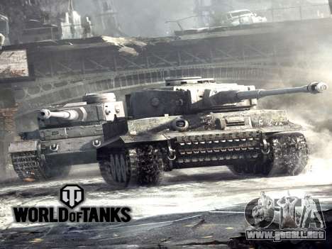 La pantalla de inicio de World of Tanks para GTA San Andreas