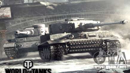 La pantalla de inicio de World of Tanks para GTA San Andreas