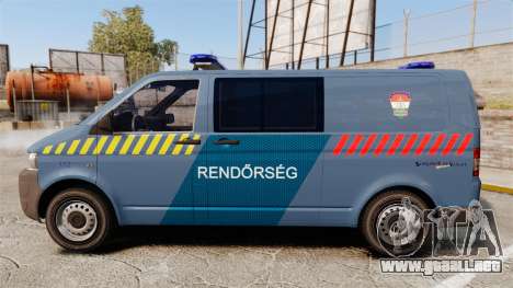 Volkswagen Transporter T5 Hungarian Police [ELS] para GTA 4