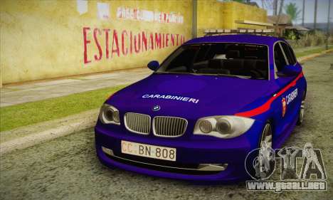 BMW 120i SE Carabinieri para GTA San Andreas