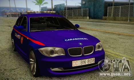 BMW 120i SE Carabinieri para GTA San Andreas