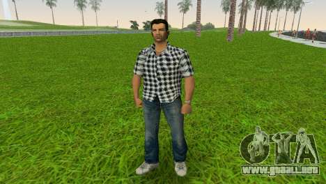 Kockas polo - fekete T-Shirt para GTA Vice City