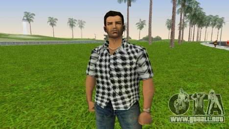 Kockas polo - fekete T-Shirt para GTA Vice City