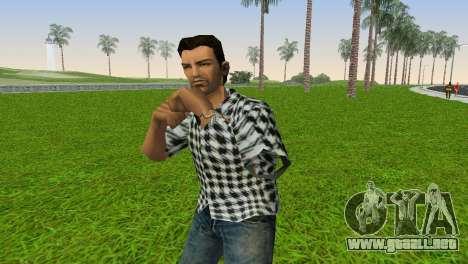 Kockas polo - fekete T-Shirt para GTA Vice City