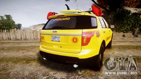 Ford Explorer 2013 Lifeguard Beach [ELS] para GTA 4