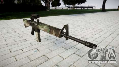 El rifle M16A2 [óptica] woodland para GTA 4