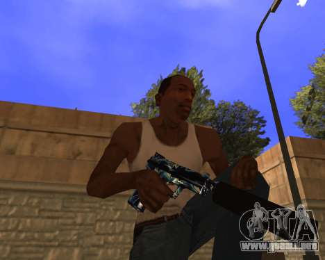 Blue Chrome Weapon Pack para GTA San Andreas