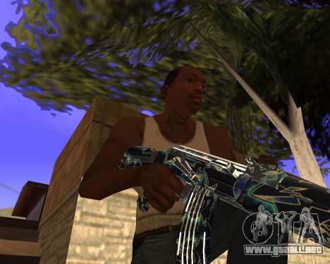 Blue Chrome Weapon Pack para GTA San Andreas