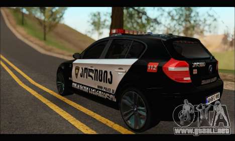 BMW 120i GEO Police para GTA San Andreas