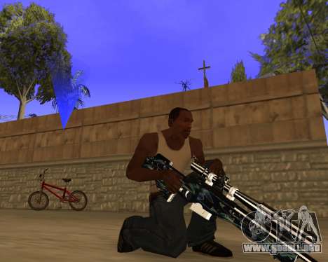 Blue Chrome Weapon Pack para GTA San Andreas