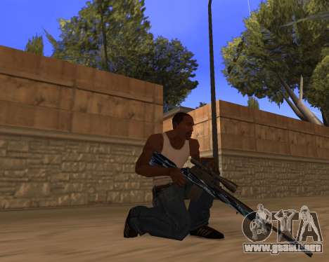 Blue Chrome Weapon Pack para GTA San Andreas