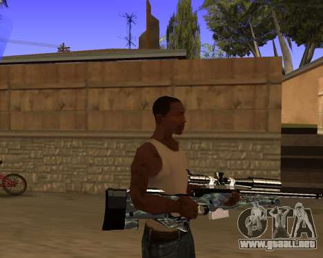 Blue Chrome Weapon Pack para GTA San Andreas