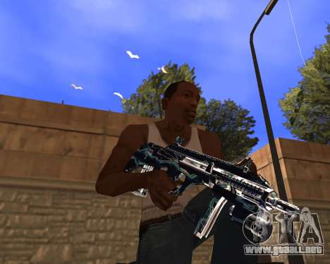 Blue Chrome Weapon Pack para GTA San Andreas