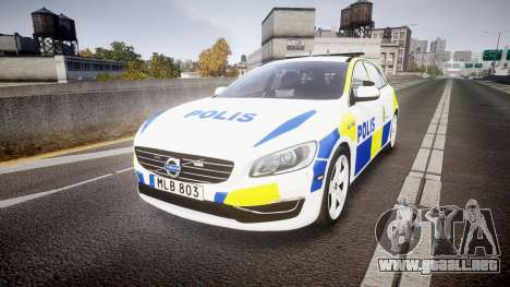 Volvo V60 Swedish Police [ELS] para GTA 4