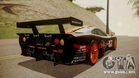 McLaren F1 GTR 1998 Gulf Team para GTA San Andreas