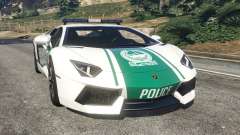 Lamborghini Aventador LP700-4 Dubai Police v5.5 para GTA 5