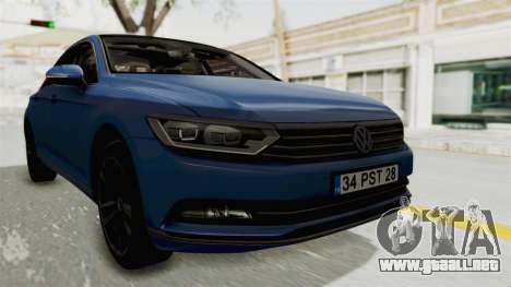 Volkswagen Passat B8 2016 Highline IVF para GTA San Andreas