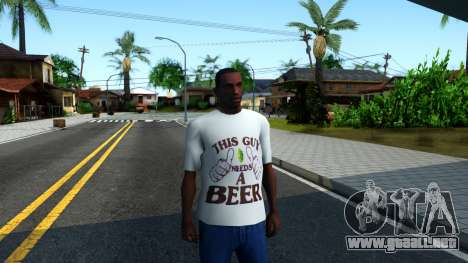 White Beer T-Shirt para GTA San Andreas