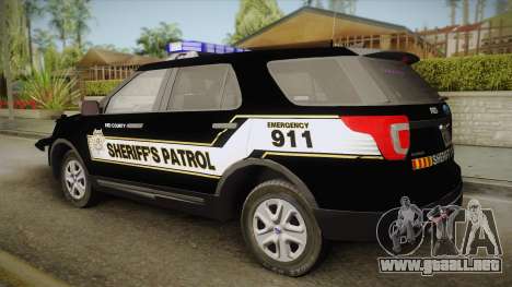 Ford Explorer 2016 Red County Sheriffs Office para GTA San Andreas