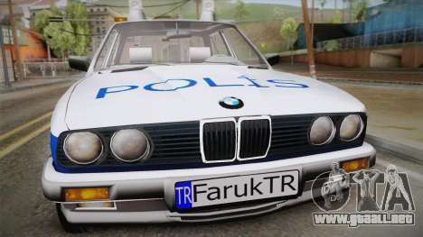 BMW 323i E30 Turkish Police para GTA San Andreas