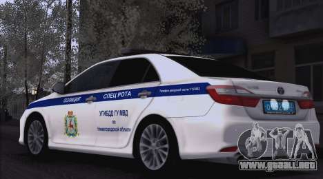 Toyota Camry para la policía de tráfico para GTA San Andreas