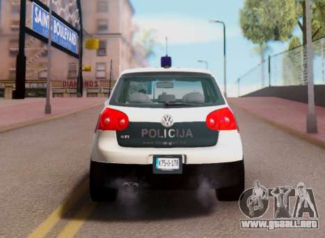 Golf V BIH Police Car V2 (Single Siren) para GTA San Andreas