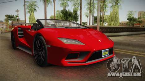 GTA 5 Pegassi Tempesta Spyder para GTA San Andreas