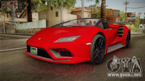 GTA 5 Pegassi Tempesta Spyder para GTA San Andreas