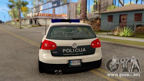 Volkswagen Golf V - BIH Police Car para GTA San Andreas