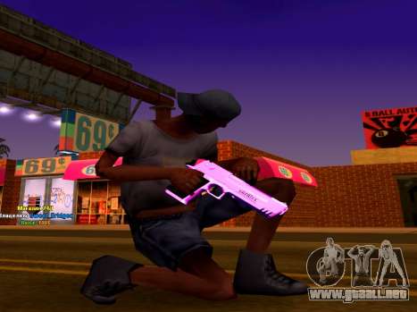 Iridiscente De Color Rosa Y Blanco Pack De Armas para GTA San Andreas