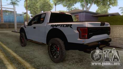 Ford Raptor 2017 Race Truck para GTA San Andreas