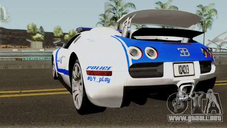 Bugatti Veyron 16.4 Algeria Police 2009 para GTA San Andreas