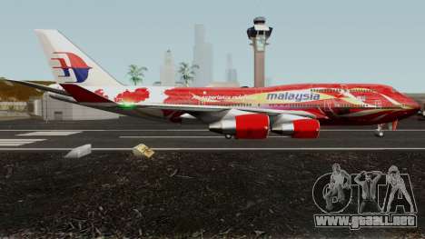 Boeing 747-400 Malaysia Airlines Hibiscus Livery para GTA San Andreas