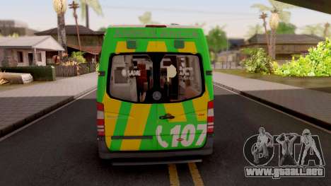 Mercedes-Benz Sprinter Ambulancia Argentina para GTA San Andreas