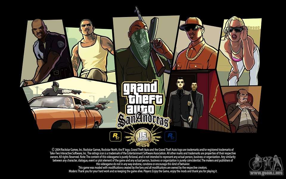 GTA SA pantallas de Carga de 15 años de aniversario para GTA San Andreas