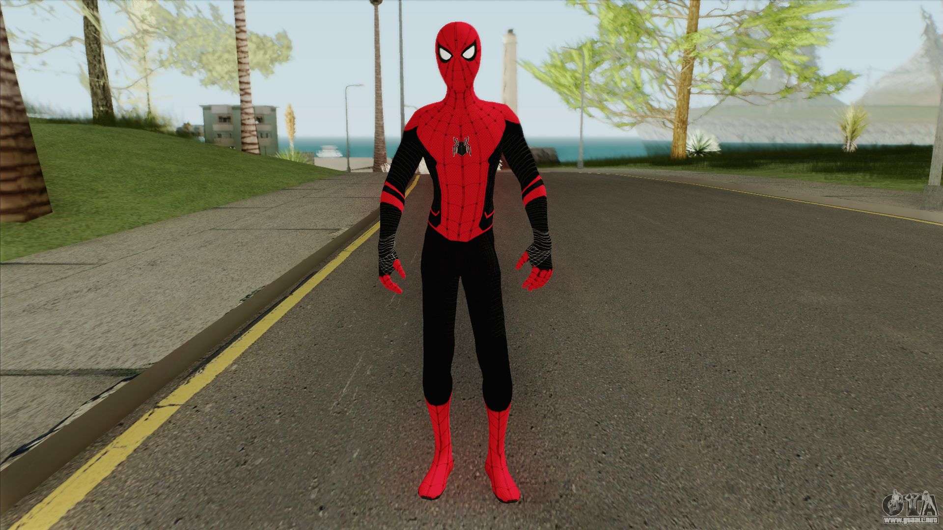 Человек паук гта са. GTA sa Spider man ps4. Spider man ps4 Suit Skin. Костюмы человека паука для ГТА Сан андреас. Человек паук пс4 Skin GTA San Andreas.