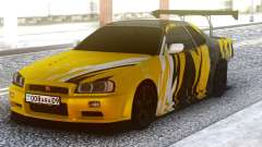 Nissan Skyline R34 GT-R Yellow & Black para GTA San Andreas